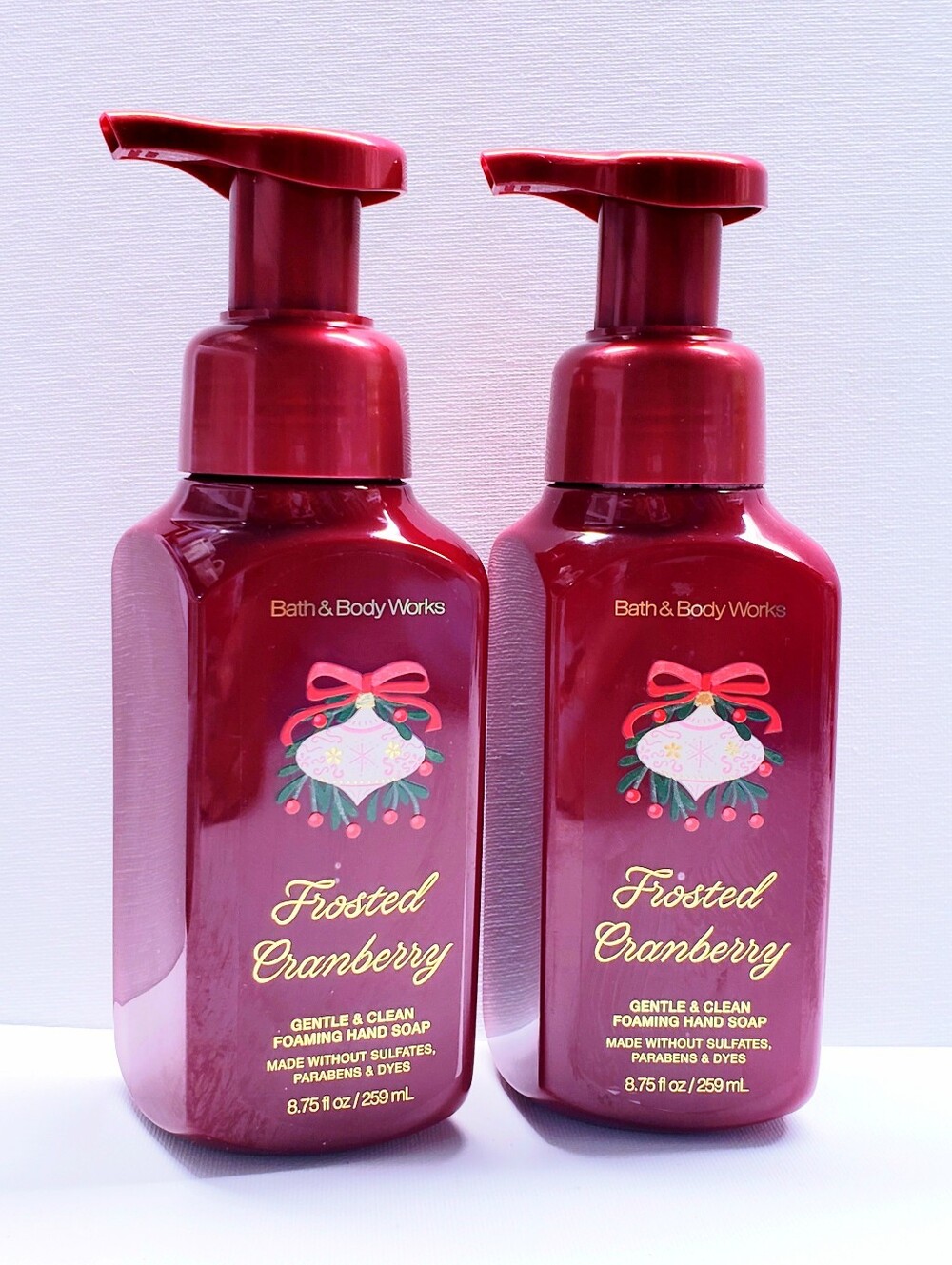 Bath & Body Works FROSTED CRANBERRY Gentle Foaming Hand Soap, 8.75 oz - 2 Pcs